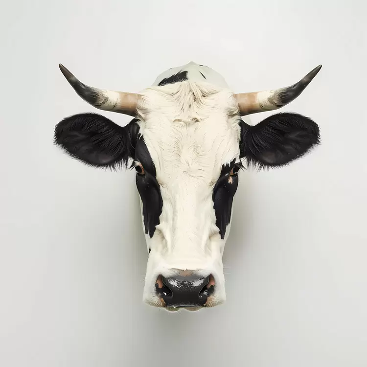 photographic black and white beast emoji cow