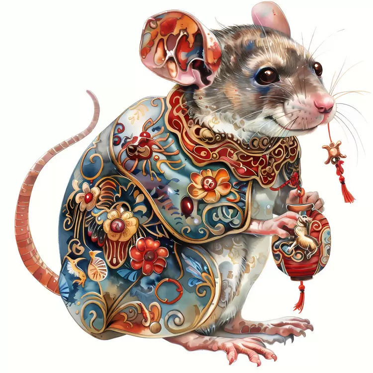rat painting traditional art animal