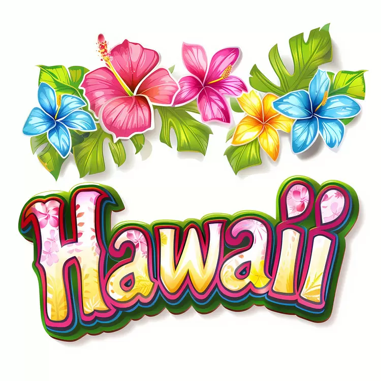 colorful tropical beautiful Hawaii brightly colored
