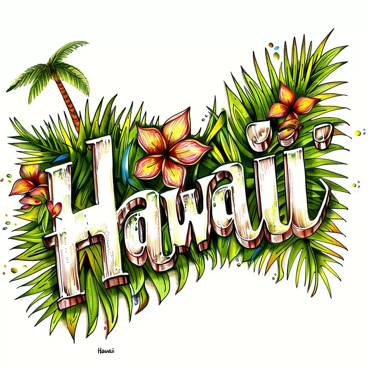 Hawaiian culture vibrant design island inspiration hand-drawn elements floral motifs