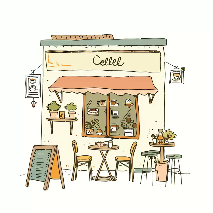 outdoor cafeteria beverage exterior Cozy cafe