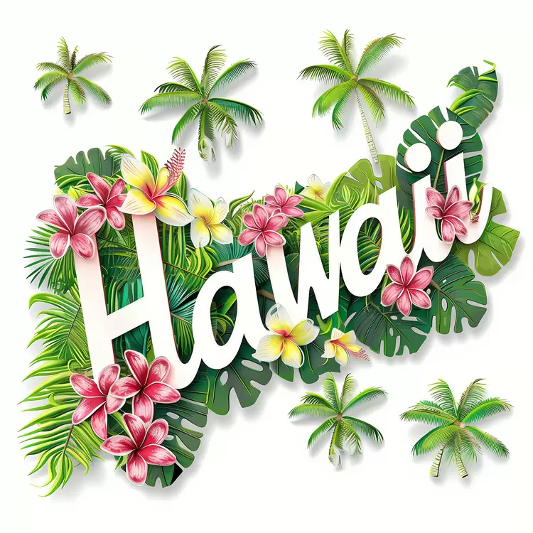 Hawaiian Palm trees Paradise Colorful and tropical