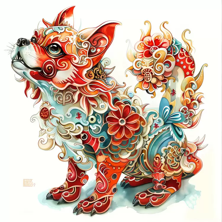 Ornate Artistic Flowery Chinese Zodiacs Vibrant