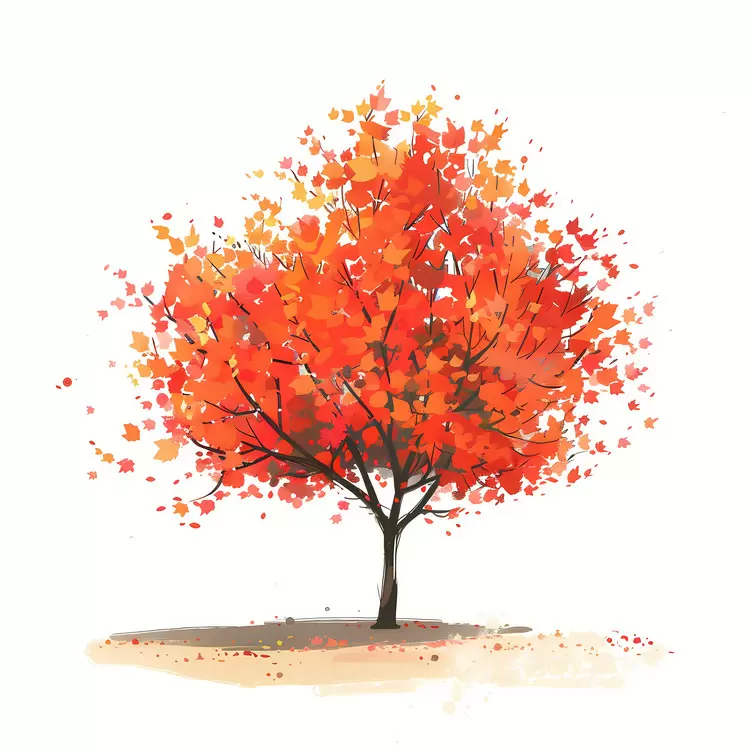 Fruitful Orange Bold and vibrant Colorful Maple Tree