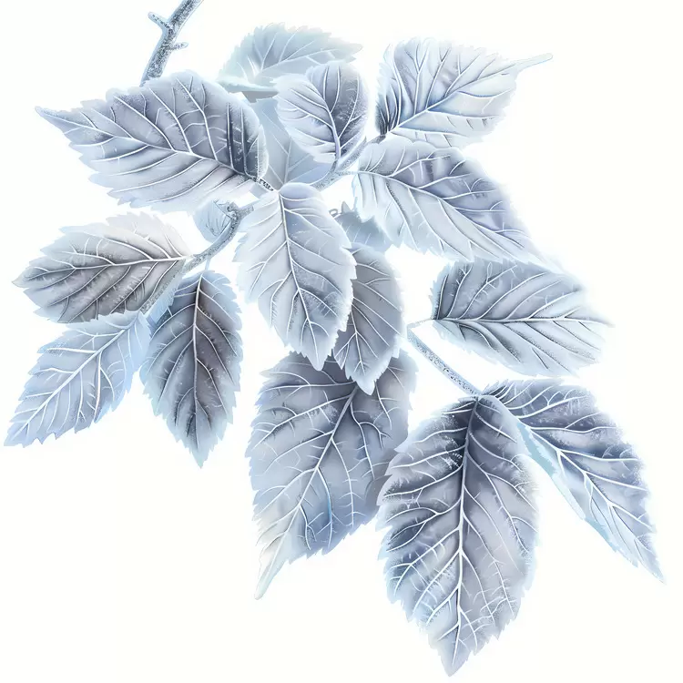 leaves frost Nature White