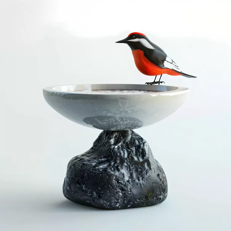 Feathered Small White Bird Bath Feathers