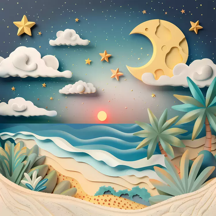 beach summer night stars sky