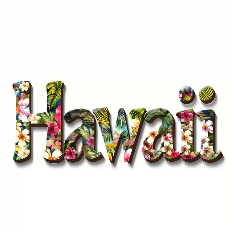 Tropical Colorful Lei pattern Hawaiian design Flower print
