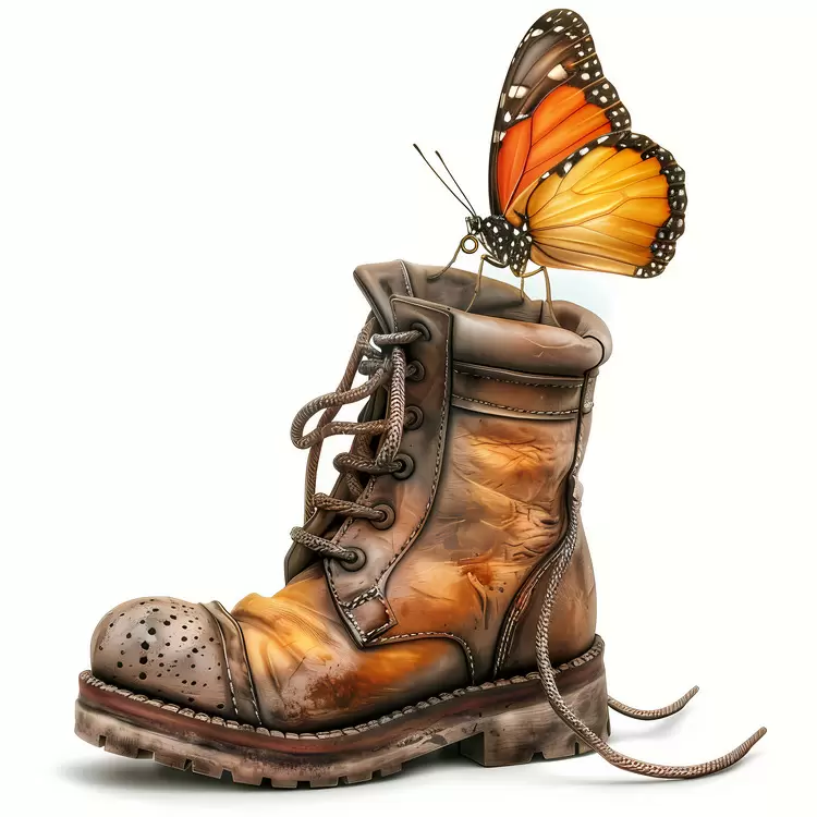 distressed boot laces leather heel butterfly leather sole