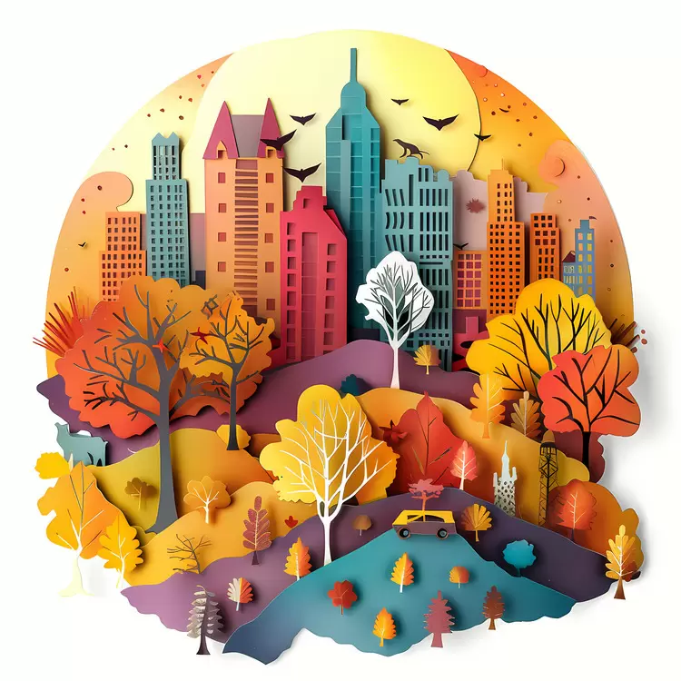park digital collage outdoor scene hand-made art artistic