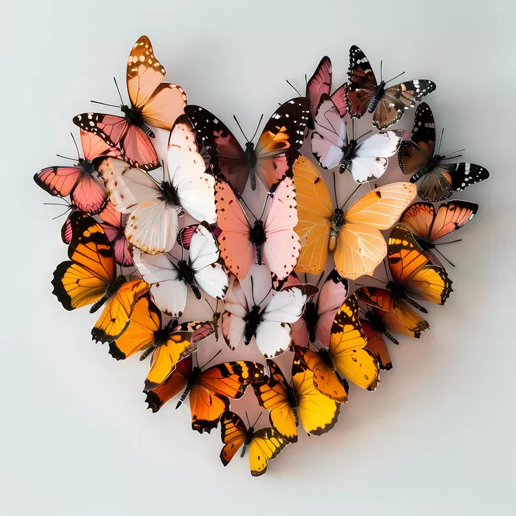 heart white background beautiful nature wall art