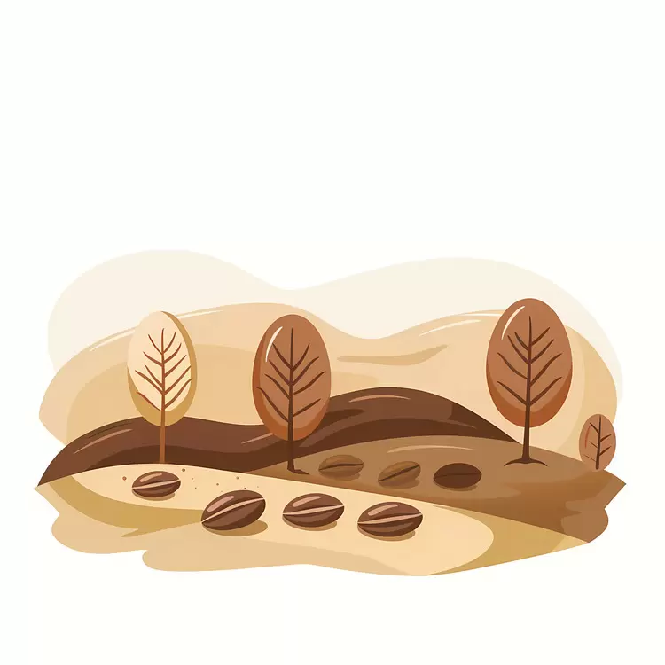 deciduous tree brown Coffee beans hills forest