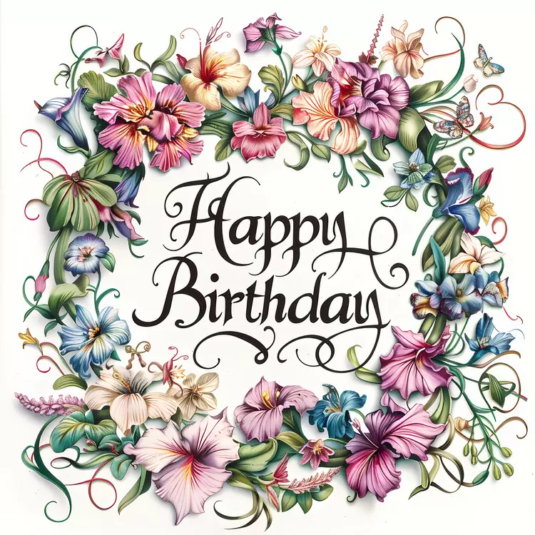 elegant Happy Birthday romantic happy anniversary detailed