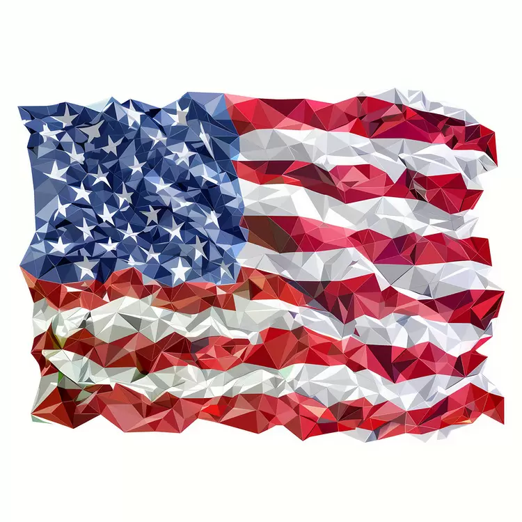 United States of America Triangles Freedom 4th Of July Red