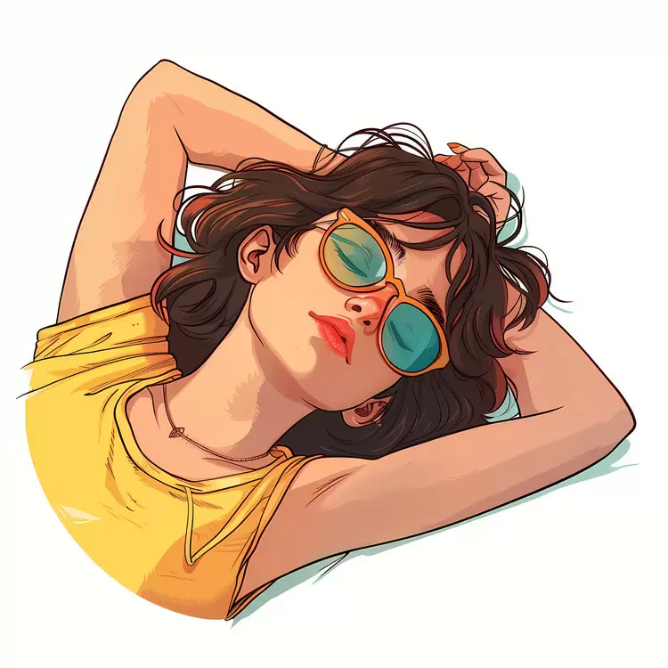 laying down eyes peaceful yellow top sleep