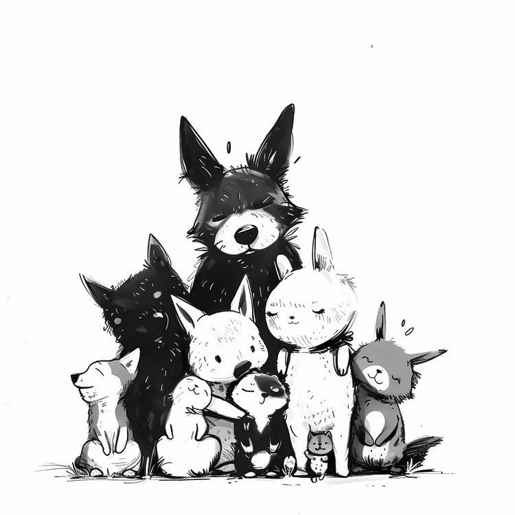 Bunched Up Family Portrait Pack Dog Group