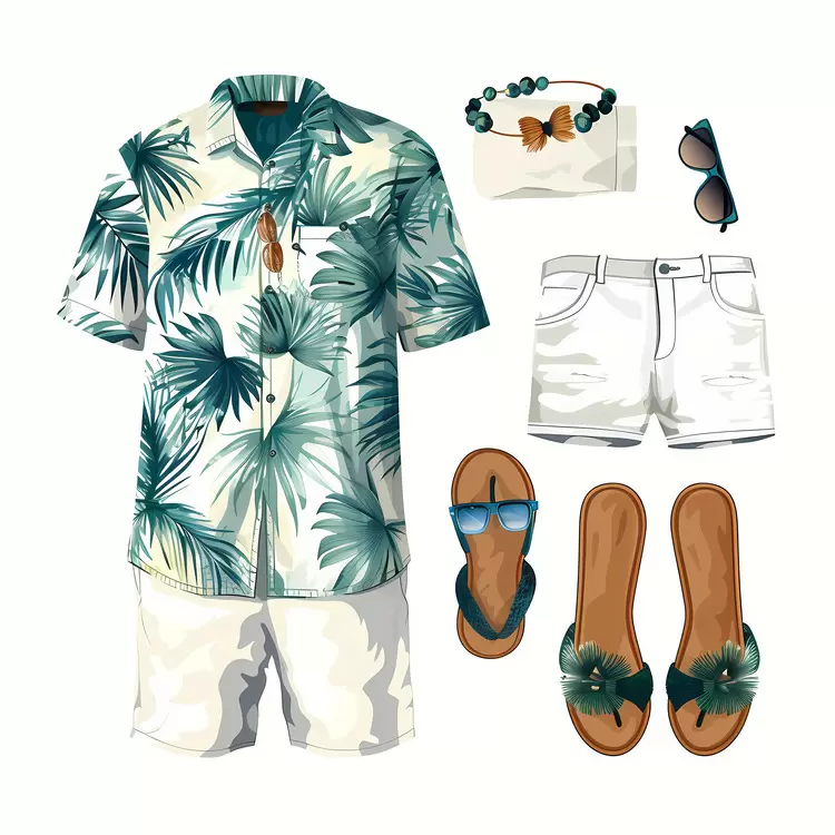 Beach towel Sunglasses summer Flip flops White hat