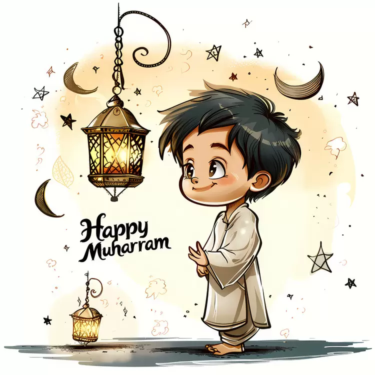 Kids Cartoon Arabian Nights Happy Muharram