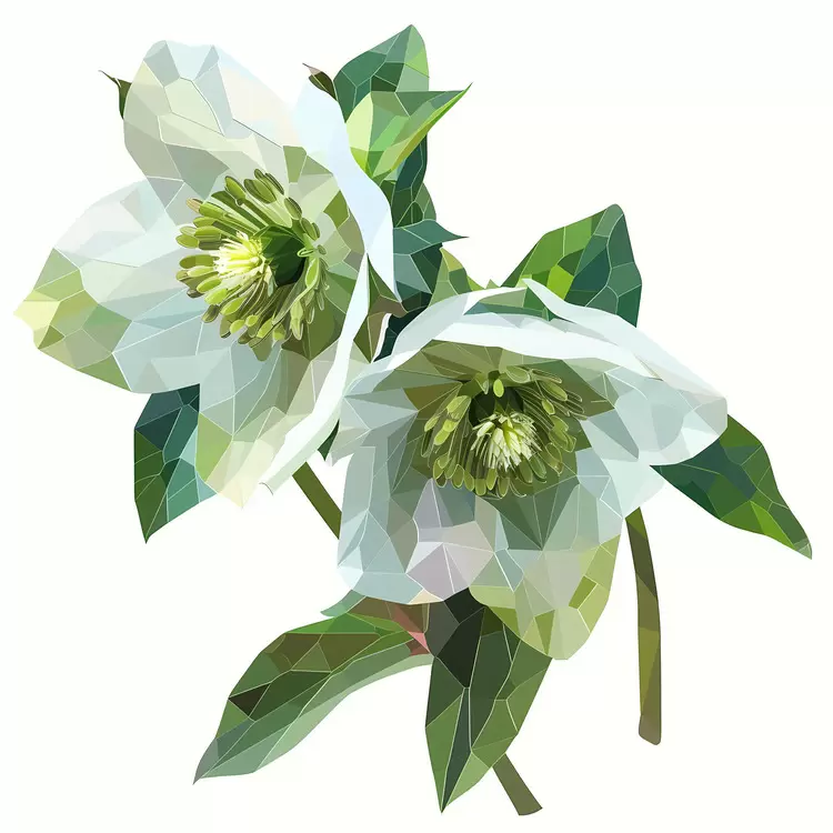 modern polygonal flower geometric abstract