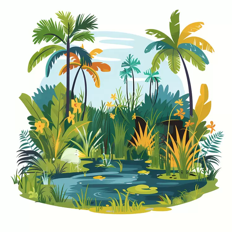 rocks tropical jungle landscape tropical swamp