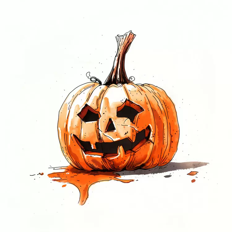 Halloween paint splattered Carving pumpkins funny