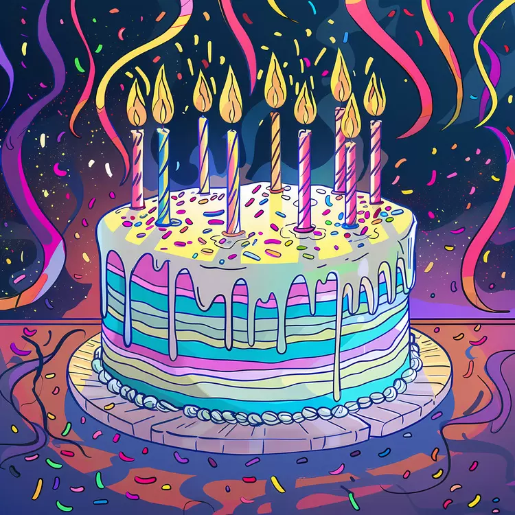 birthday Festive Candles Party Joyful