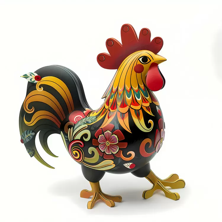 artistic rooster floral rooster Chinese Zodiacs vibrant rooster colorful rooster