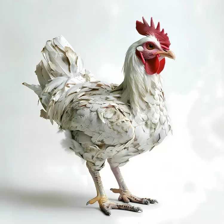 Separated Rare breed chickens White feathers Unique