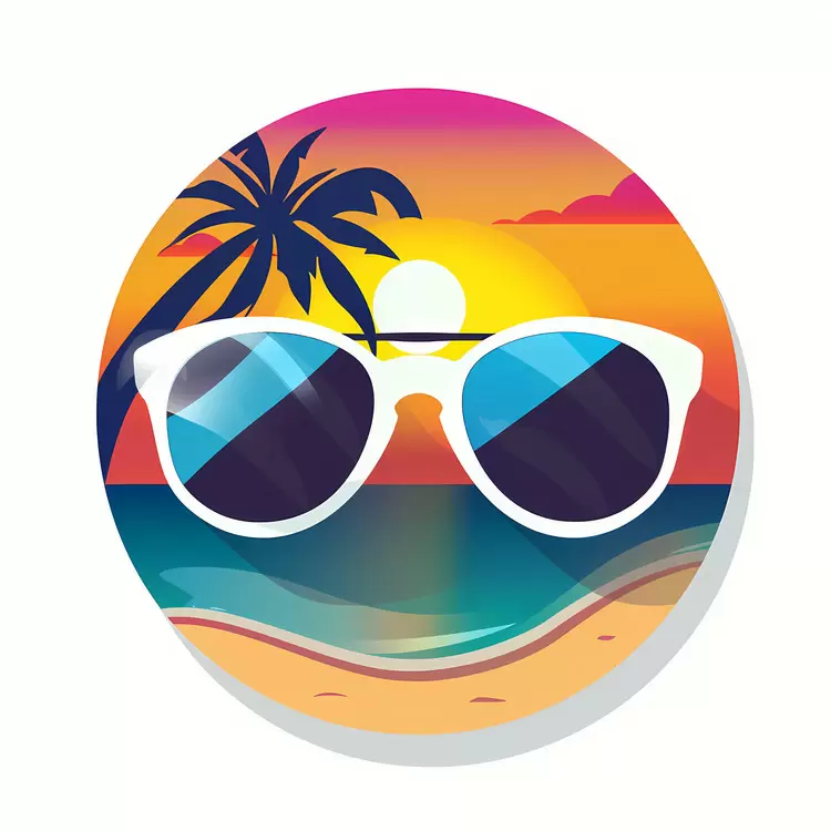 White Summer Begins Black Sunglasses Horizontal