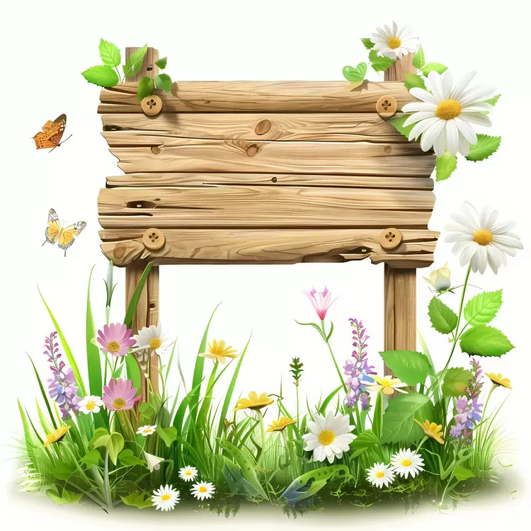 Butterflies Words Greenery summer Wooden sign