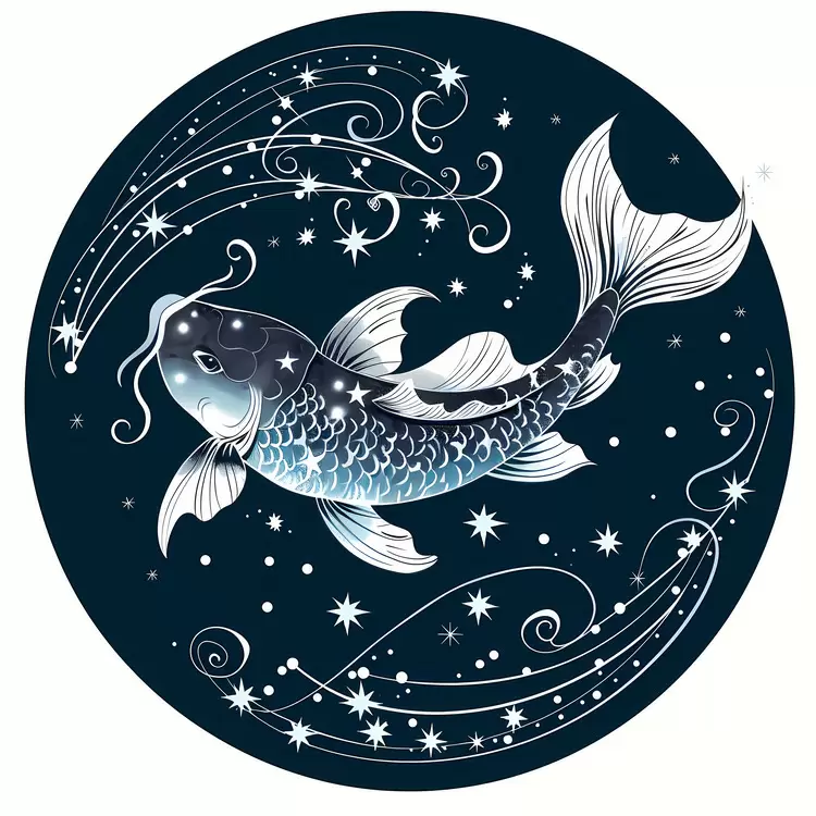 lucky fish blue color stars night sky