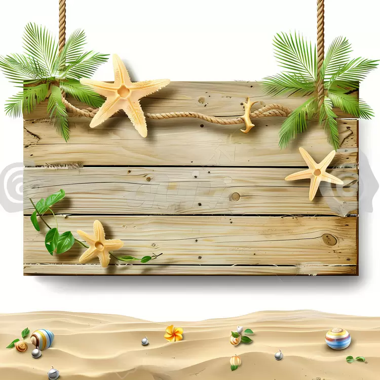 seaweed ocean beach wooden plank rope