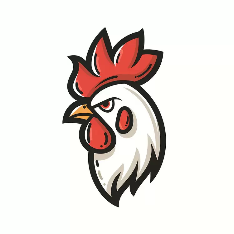 emblem rooster head funny chicken
