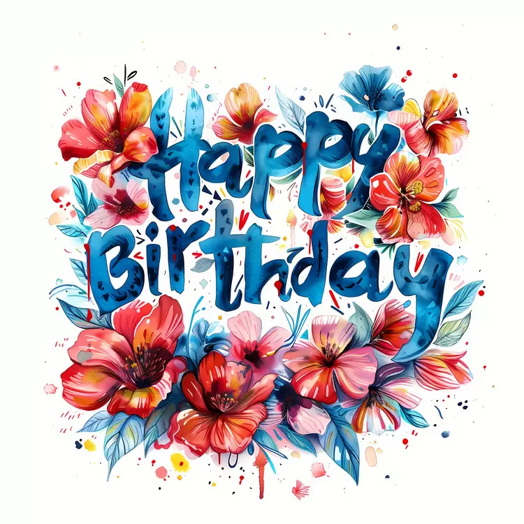 playful Happy Birthday festive cheerful watercolor