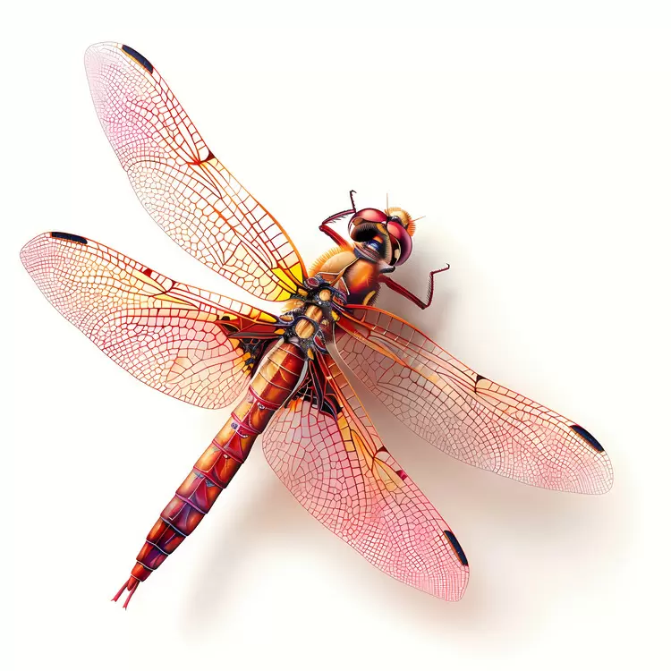 Realistic dragonfly Ornamental dragonfly Dragonfly with red wings Artificial dragonfly