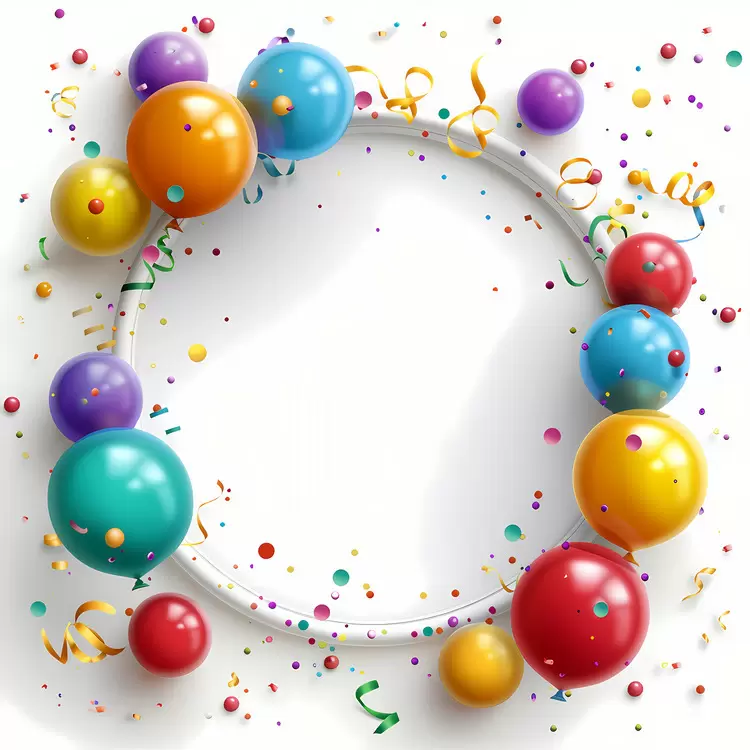 confetti birthday frame colorful happy