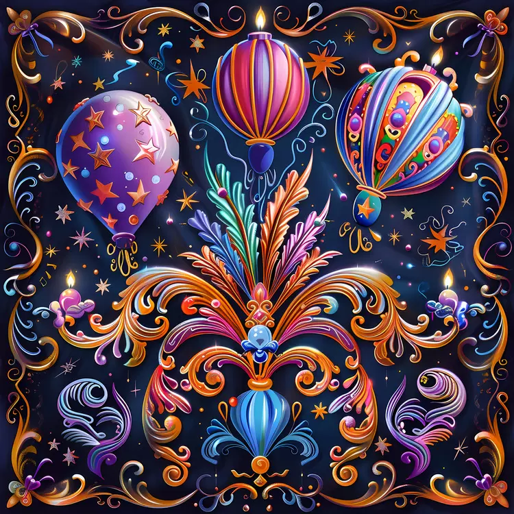 psychedelic floral birthday whimsical colorful