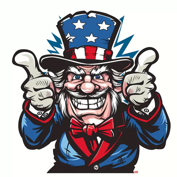 Political cartoon Patriotic cartoon 4th Of July Political satire Vintage