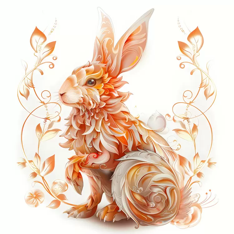 Floral patterns Animal illustration Flower decoration Rabbit Chinese Zodiacs