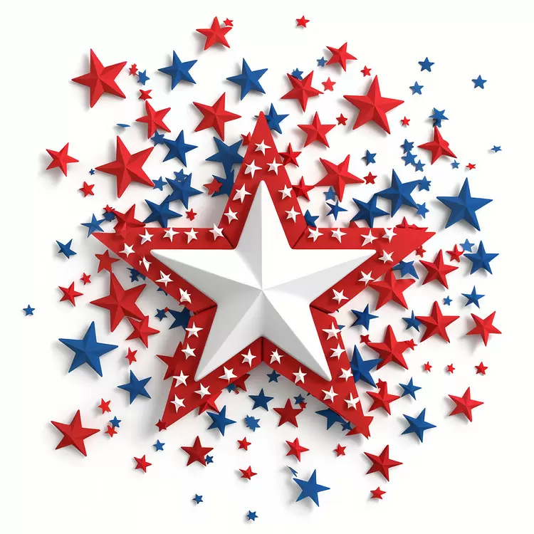 white and blue patriotic american flag 4th Of July