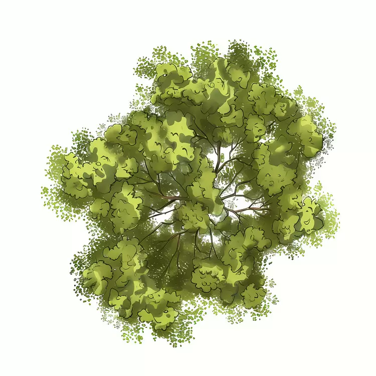 branches foliage greenery leaves in profile natural