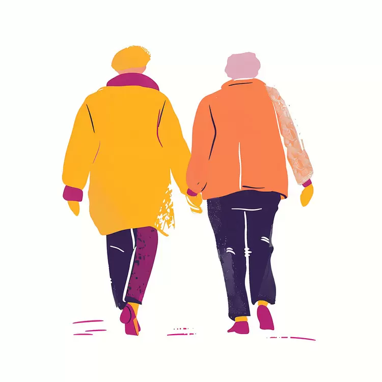 senior couple senior relationship stroll bond woman