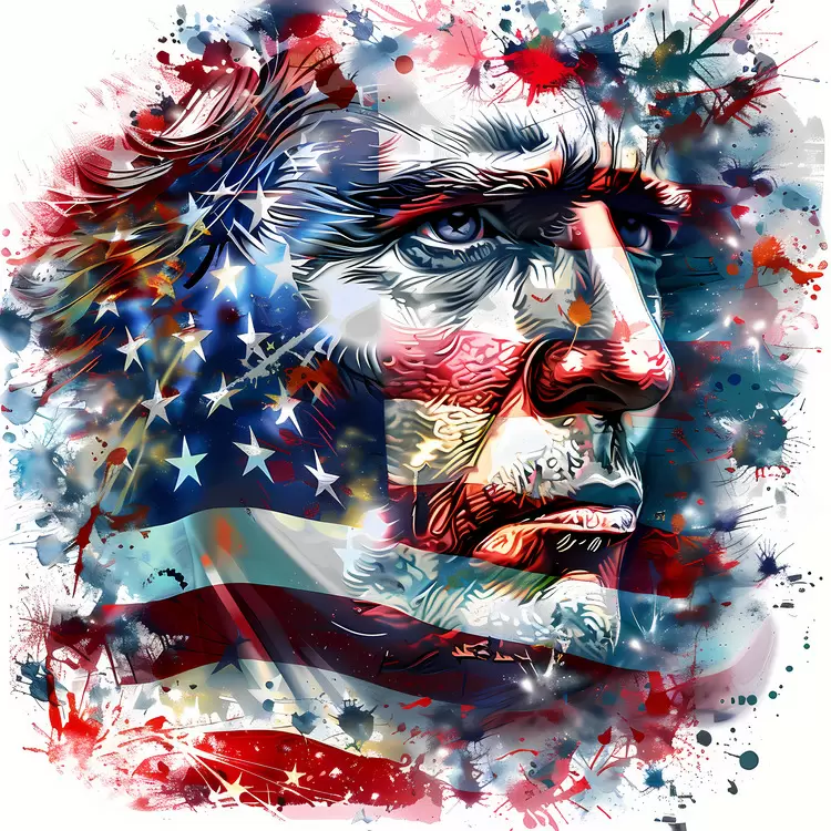 Political Art Watercolor George Washington Digital Art 4th Of July