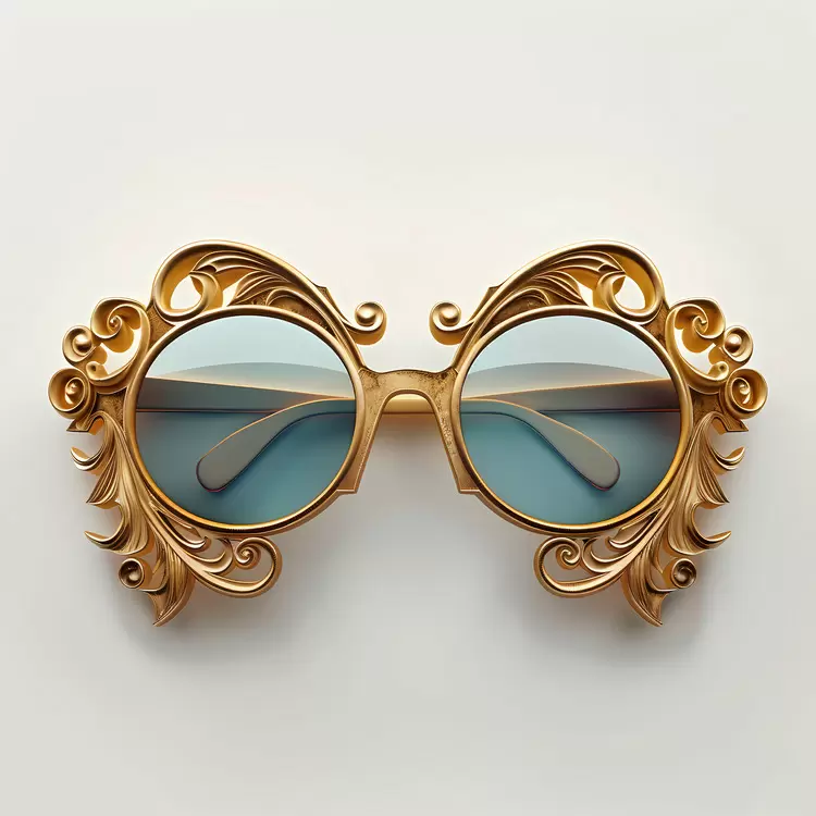 circular round ornate frames golden