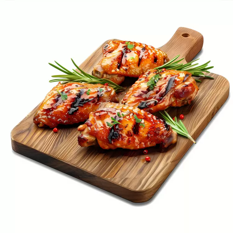 cooked on wooden board chicken dinner easy to make meal Grilled chicken wing barbecue chicken