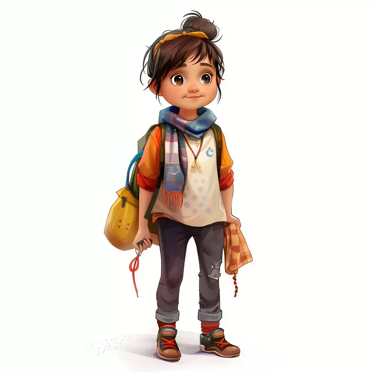 Childrens Day Scarf Person Backpack Travel