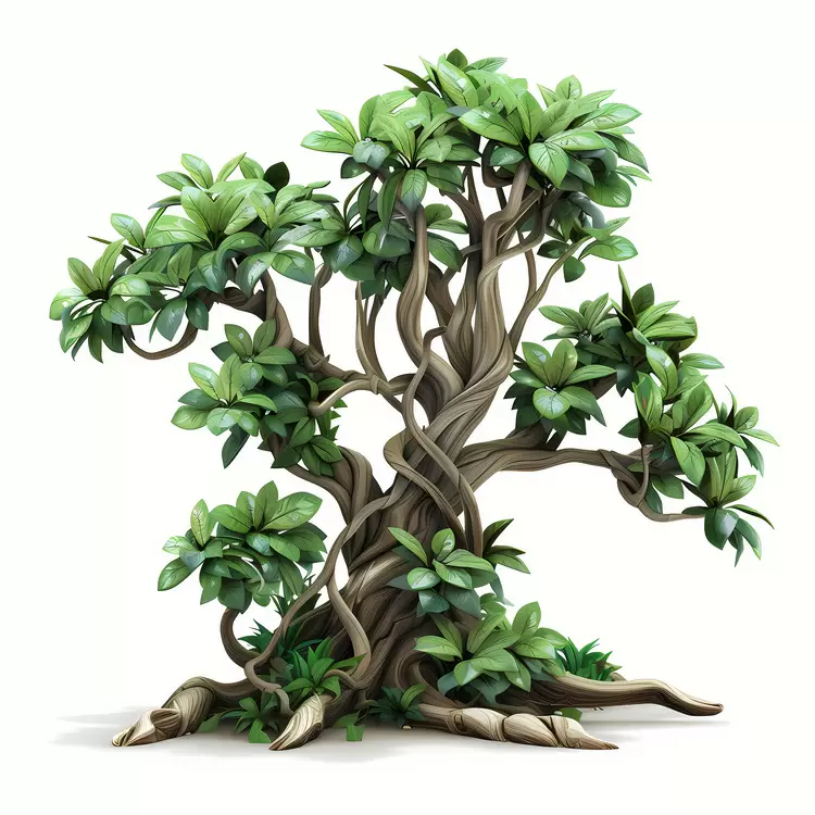 banyan roots banyan branches banyan leaves tropical jungle banyan fruits