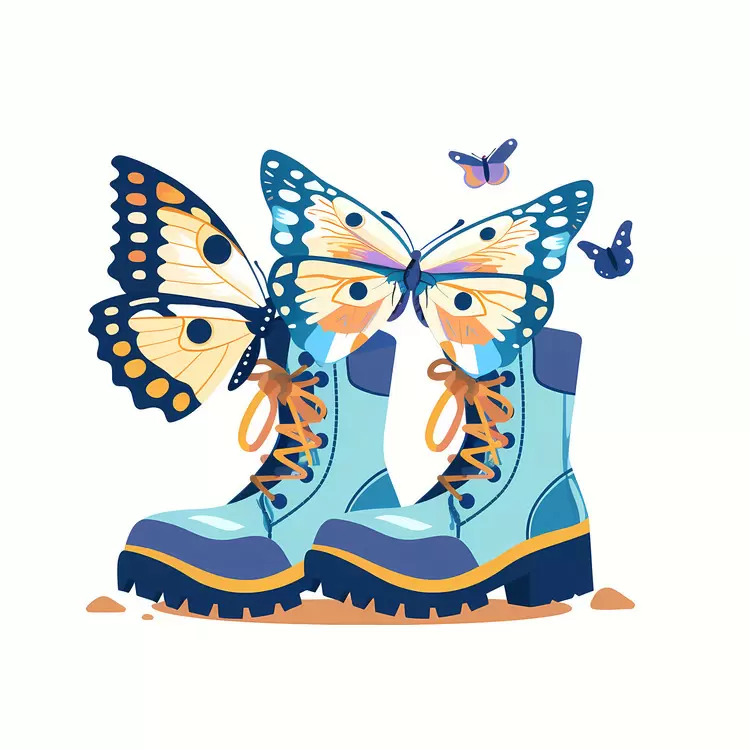 lace shoes green butterfly blue