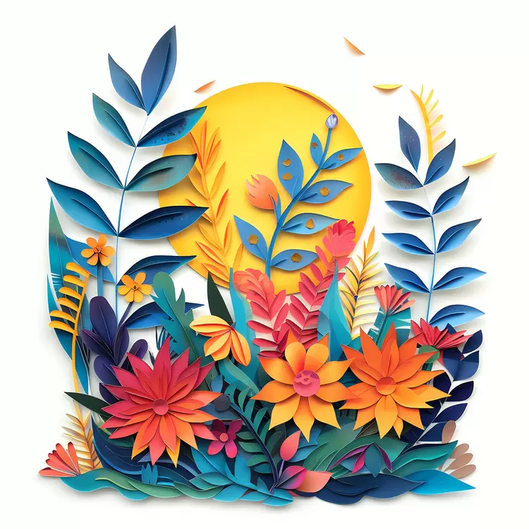Papercut Summer Begins Paper cutting Papercraft flower Floral art