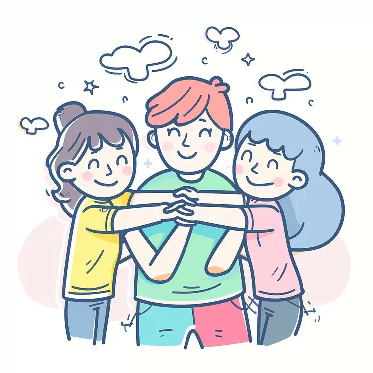 people hugging friends having fun happy people hugging strangers group of people embracing